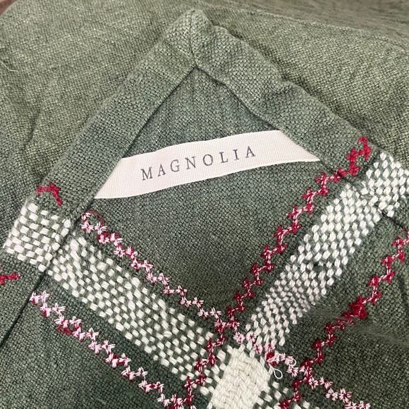 Magnolia-3Holiday Plaid & Embroidered Tea Towels in Green and Red New w/tags - Picture 7 of 8